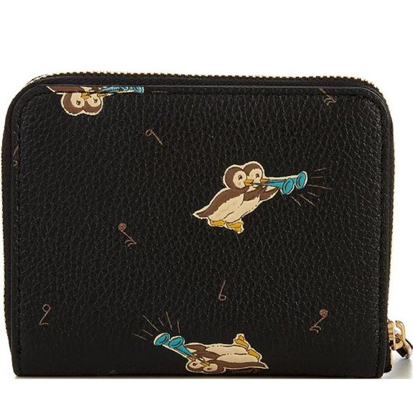 💗COACH NIB Owls Print Small Zip Around Leather Wallet in a COACH GIFT BOX $125 - Picture 3 of 11
